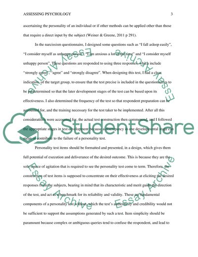 Development of Personality Tests