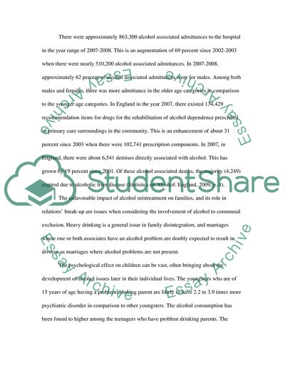 Impact of alcohol on the family