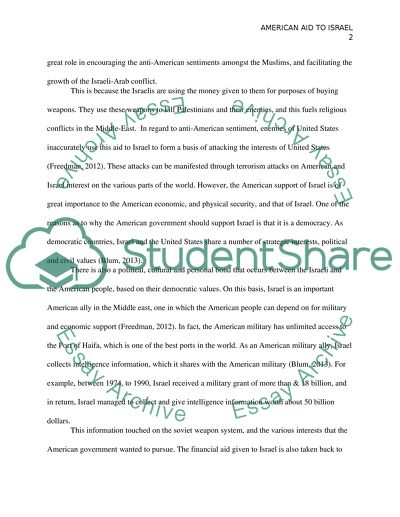 Support for Israel is Good for the United States