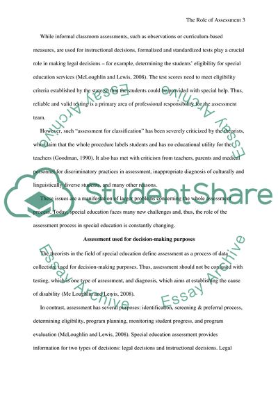 Assessment and Evaluation in Special Education