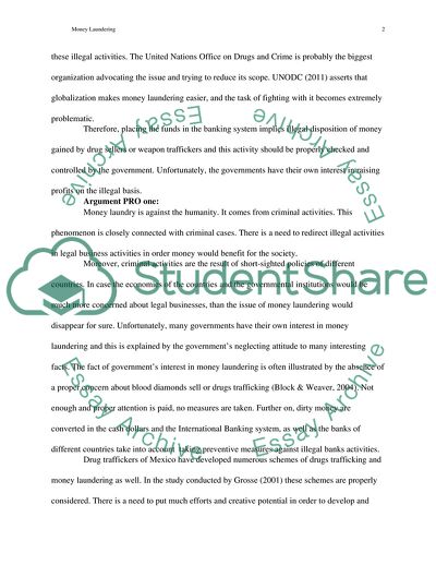 Money Laundering Argument Investigation