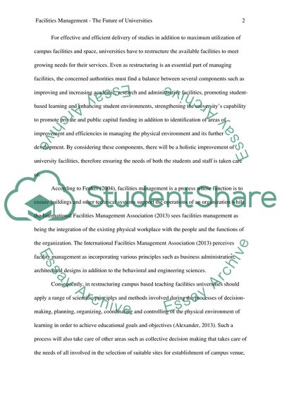 Facilities Management: The Future of Universities