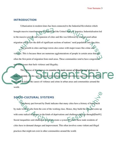 The Causes of Violence and Crime in Urban Areas