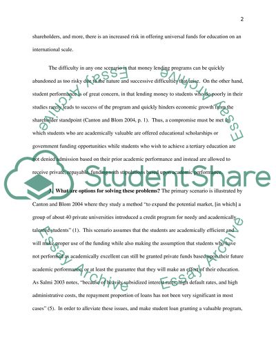 Student loans and/or scholarships