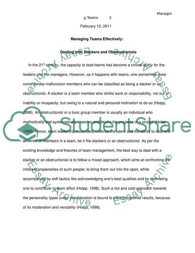 Managing teams effectively