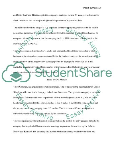 Tesco Company Analysis