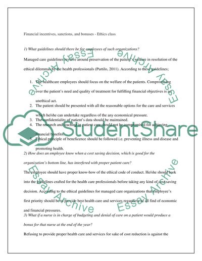 Financial Incentives, Sanctions, and Bonuses