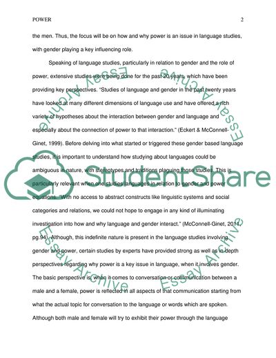 Power as an Issue in Language Studies