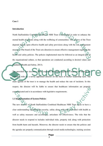 Health and Safety in Health and Social Care