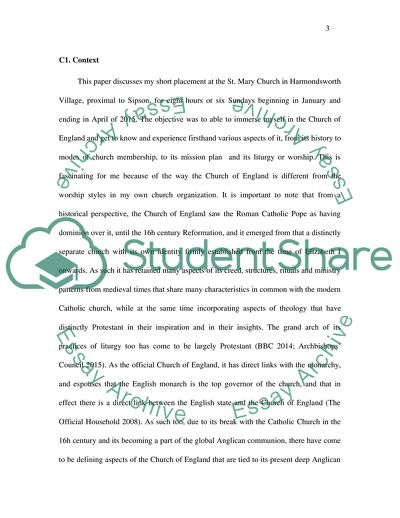 Placement at the St. Mary Church in Harmondsworth Village