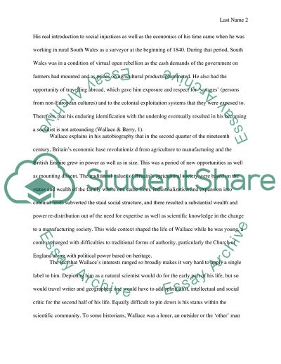 British Explorer and Naturalist Alfred Russel Wallace