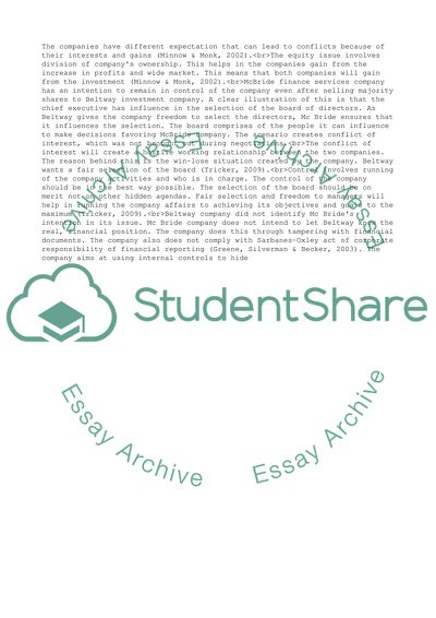 Corporate Goverance Concept Worksheet