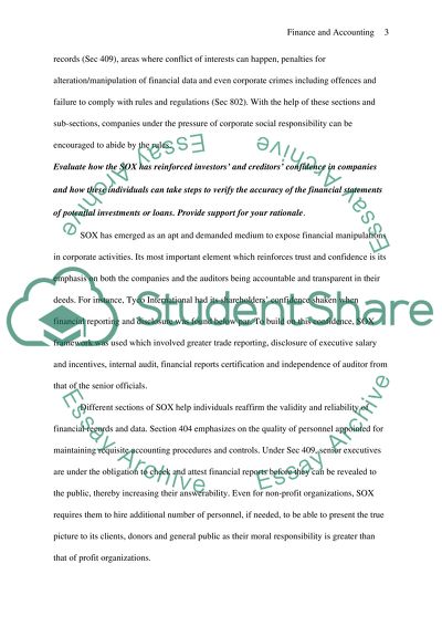 Discussion 1 week 2 Sarbanes-Oxley Act (SOX)