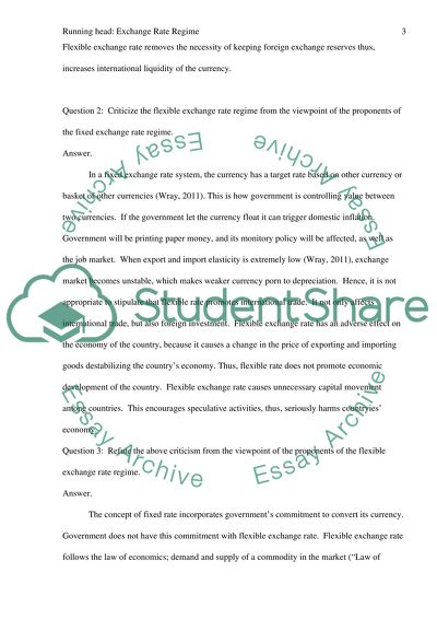 Analyze Alternative Exchange Rate Regimes