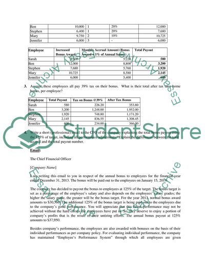 Bonus Example writing assignment