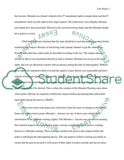 Miranda v. Arizona 1966