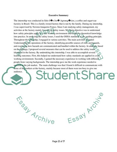 The Internship in Sitio So Jos Agronegcios