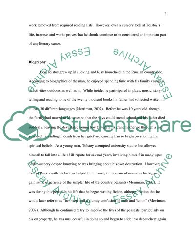 Leo Tolstoys Life, Interests and Works