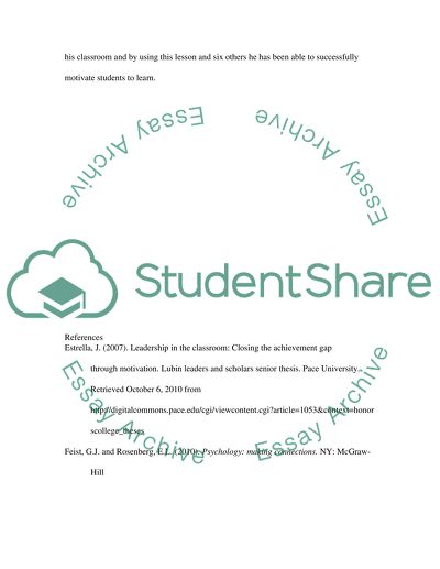 Leadership in the Classroom: Closing the Achievement Gap through Motivation