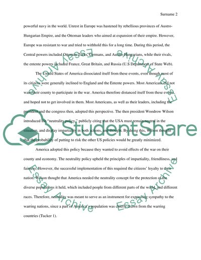 Why did the united states adopt a policy of neutrality from 1914 to 1917