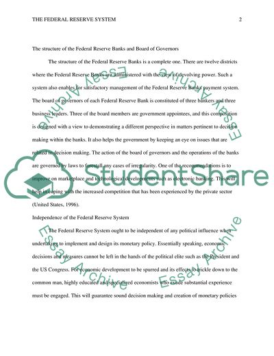 The Structure of the Federal Reserve Banks and Board of Governors