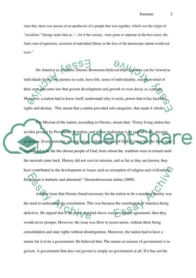 What lead Orestes Brownson to coin the term Manifest Destiny