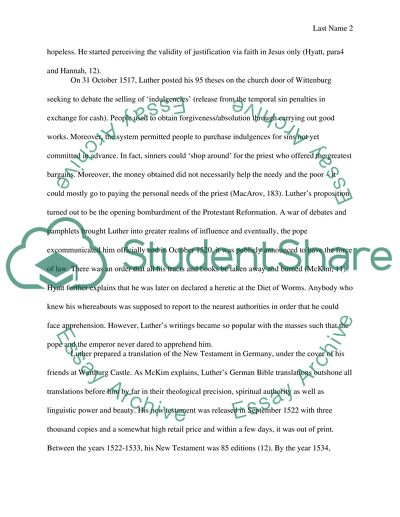 The Influence of Martin Luther on the Modern Church