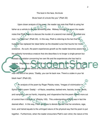 Sylvia plath daddy essay