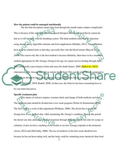 How the Patient Could Be Managed Nutritionally