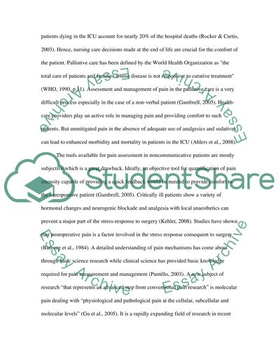 Pain in Unresponsive Patients