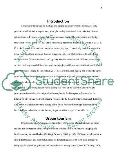 Urban Tourism in Edinburgh