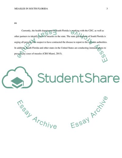 Latest measle outbreak in florida