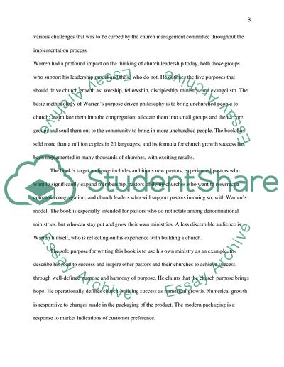 Critical Analysis of The Purpose Driven Church