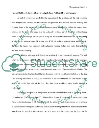 Occupational Health and Safety Management (Part II only - Explaining the accident)