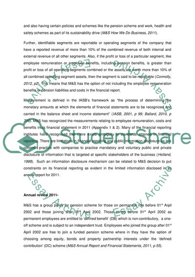 Marks and Spencer Financial Statements