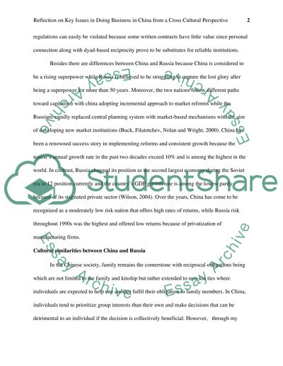 Key Issues in Doing Business in China from a Cross-Cultural Perspective