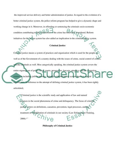 Essence of a Criminal Justice System