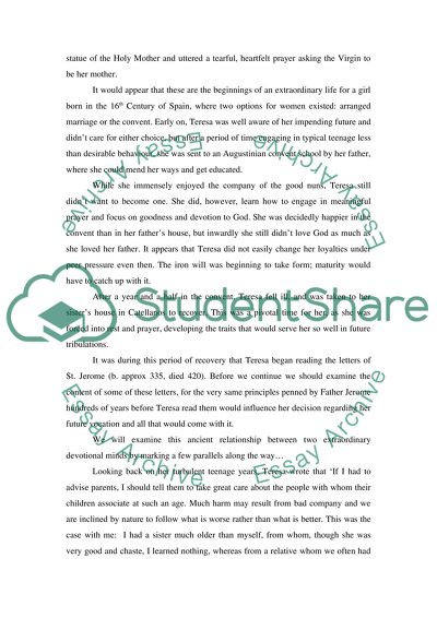 The Marginalization and Restriction of the Power of Teresa of Avila