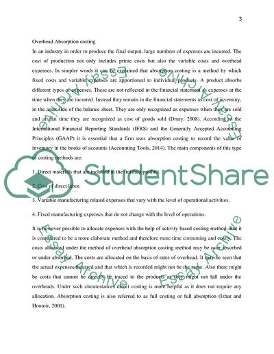 Overhead Absorption and Activity-Based Costing Systems