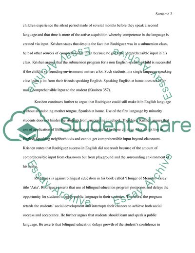 Bilingual Education vs the Only English