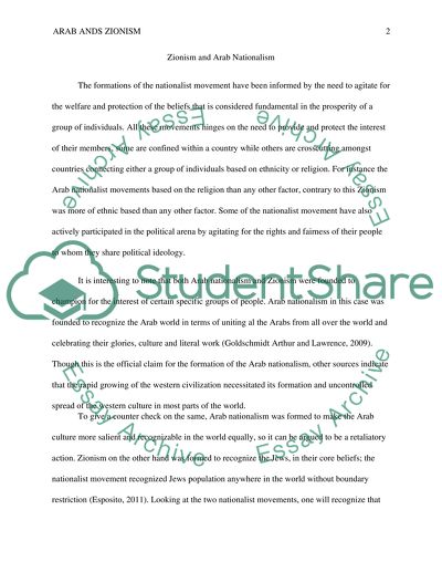 Zionism and Arab Nationalism