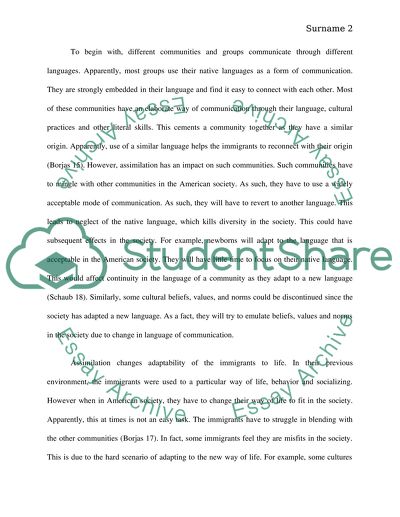The impact of assimilation on immigrants in America