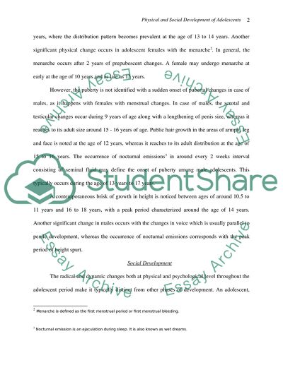 Physical and Social Development of Adolescents