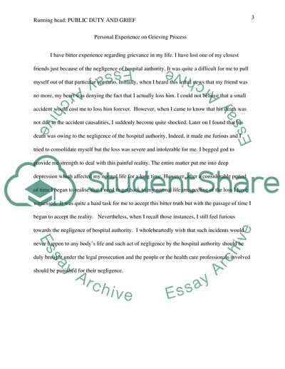 Public duty and grief