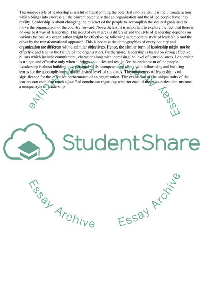 Does Each Country Have A Unique Style Of Leadership