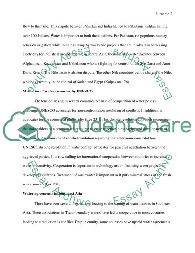 Water Agreements in Southeast Asia