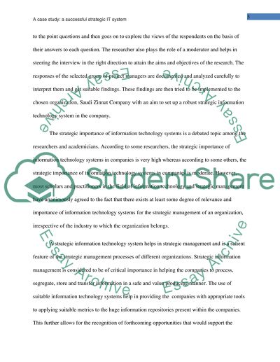 A Successful Strategic IT System - Saudi Zinnat Company