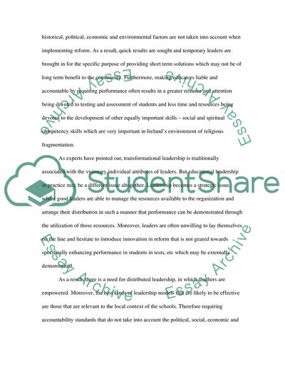 Management of Change in Education