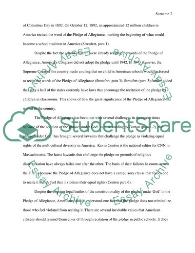 Recitation of the Pledge of Allegiance in American Public Schools