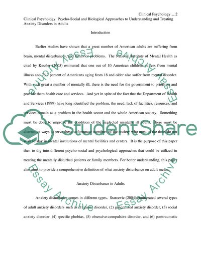 Psycho-Social and Biological Approaches to Treating Anxiety